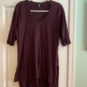 Anthropologie Left of Center Plum Top